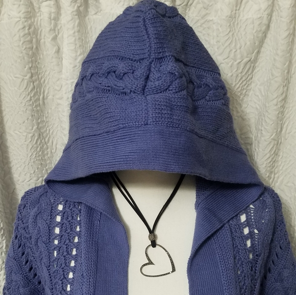 🎋BCBG Cable Knit Hoodie Sweater - Picture 12 of 13